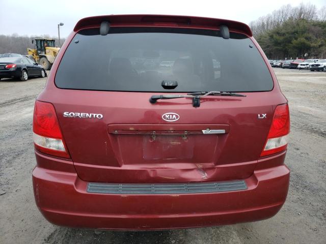 KNDJC733655497463 - 2005 KIA SORENTO EX BURGUNDY photo 6