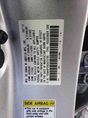 19UUA8F59CA035796 - 2012 ACURA TL SILVER photo 12