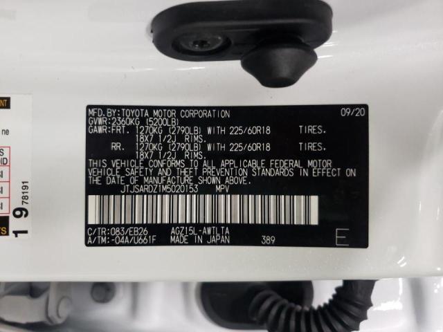 JTJSARDZ1M5020153 - 2021 LEXUS NX 300 BASE Ağ foto 10