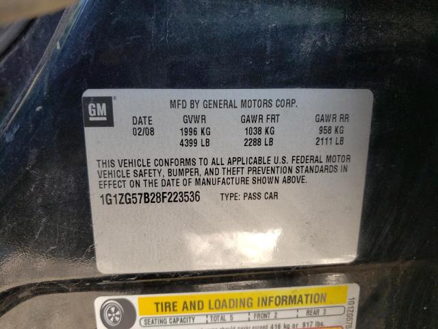 1G1ZG57B28F223536 - 2008 CHEVROLET MALIBU LS BLACK photo 13