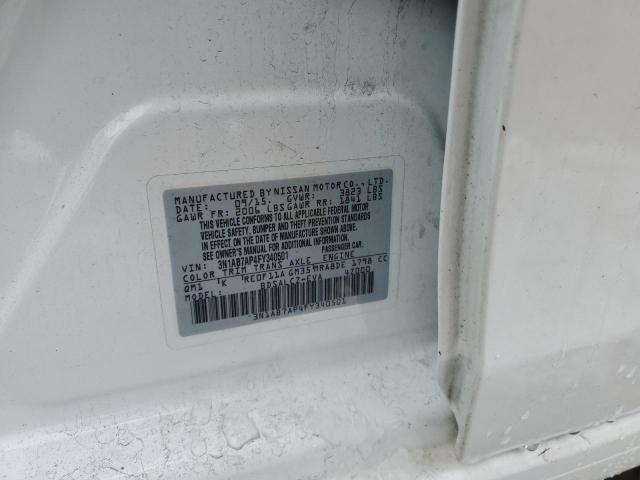 3N1AB7AP4FY340501 - 2015 NISSAN SENTRA S WHITE photo 12