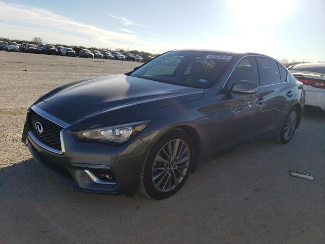 JN1EV7AP0JM591813 - 2018 INFINITI Q50 LUXE GRAY photo 1