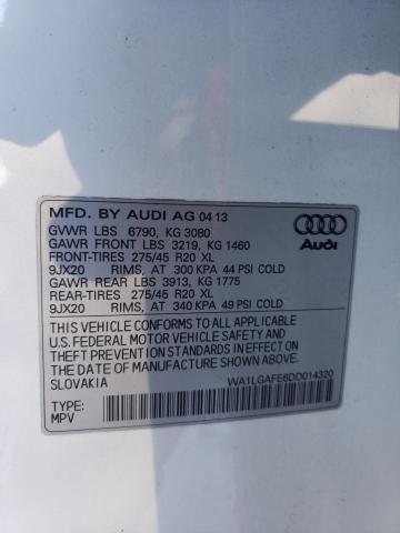 WA1LGAFE6DD014320 - 2013 AUDI Q7 PREMIUM PLUS WHITE photo 13