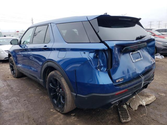 1FM5K8GC2MGC02345 - 2021 FORD EXPLORER ST BLUE photo 2