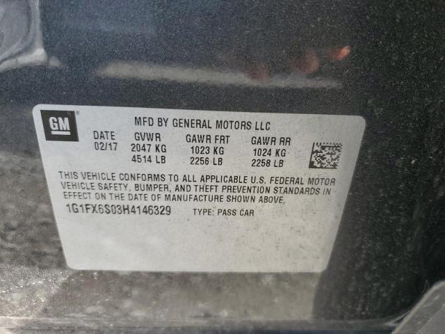 1G1FX6S03H4146329 - 2017 CHEVROLET BOLT EV PREMIER GRAY photo 12