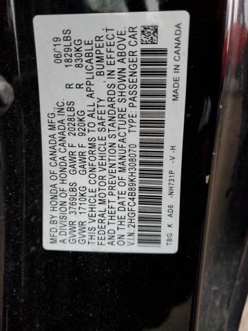 2HGFC4B89KH308070 - 2019 HONDA CIVIC SPORT 黑色 照片 13