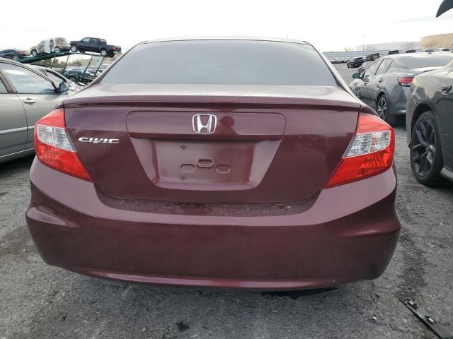 2HGFB2F53CH551690 - 2012 HONDA CIVIC LX BURGUNDY photo 6