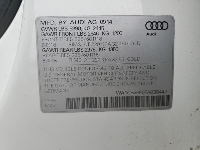 WA1CFAFP6FA038447 - 2015 AUDI Q5 PREMIUM WHITE photo 12