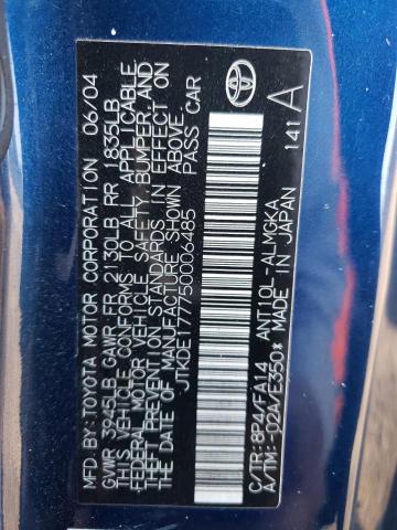 JTKDE177750006485 - 2005 TOYOTA SCION TC 蓝色 照片 12