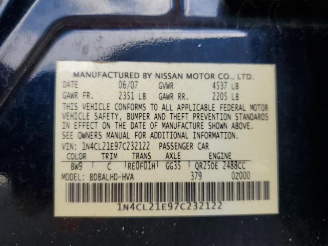 1N4CL21E97C232122 - 2007 NISSAN ALTIMA HYBRID BLUE photo 12