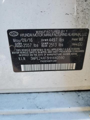 5NPE24AF8HH440590 - 2017 HYUNDAI SONATA SE WHITE photo 12