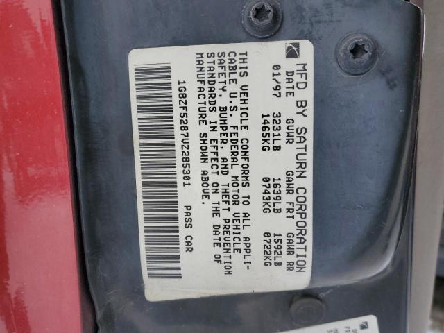 1G8ZF5287VZ285301 - 1997 SATURN SL RED photo 12