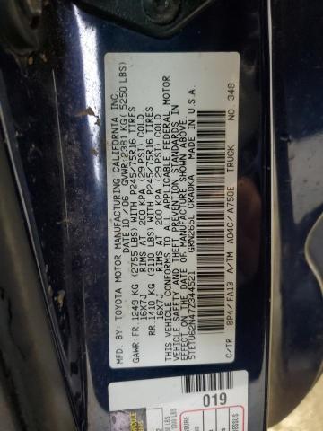 5TETU62N47Z344521 - 2007 TOYOTA TACOMA PRERUNNER ACCESS CAB BLUE photo 12