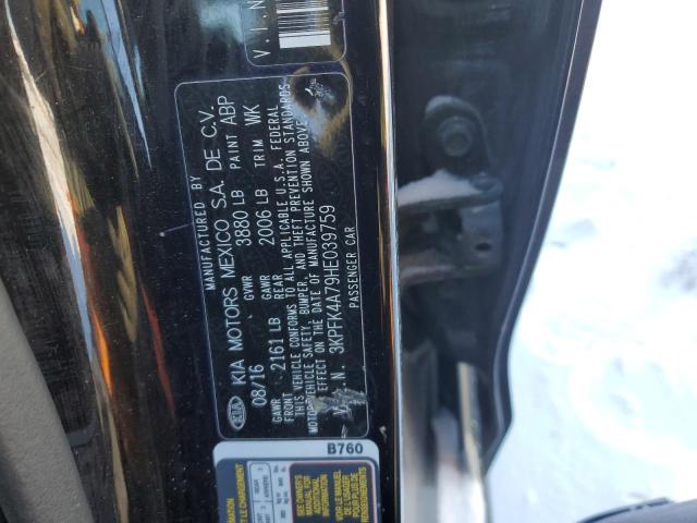 3KPFK4A79HE039759 - 2017 KIA FORTE LX BLACK photo 12