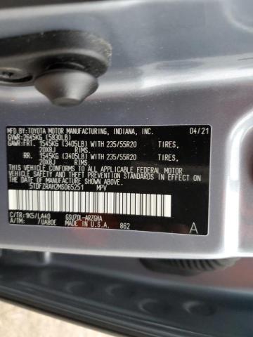 5TDFZRAH2MS065251 - 2021 TOYOTA HIGHLANDER PLATINUM GRAY photo 14