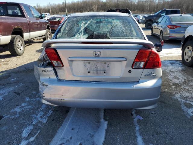 2HGES16575H566041 - 2005 HONDA CIVIC LX SILVER photo 6