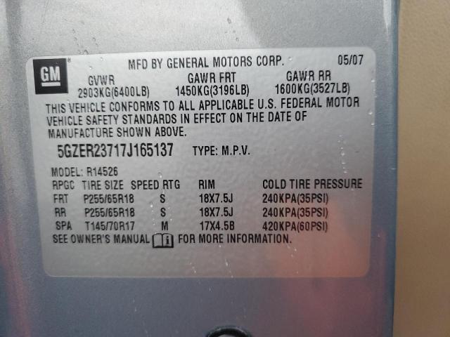 5GZER23717J165137 - 2007 SATURN OUTLOOK XR BLUE photo 13