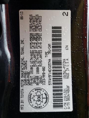 5TFAY5F14EX325744 - 2014 TOYOTA TUNDRA CREWMAX PLATINUM Schwarz Foto 13