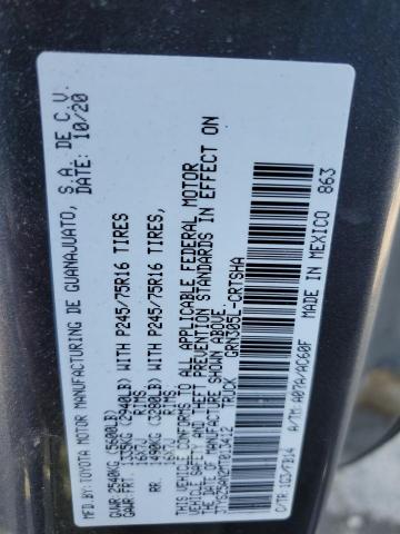 3TYSZ5AN2MT013412 - 2021 TOYOTA TACOMA ACCESS CAB Сұр фото 12