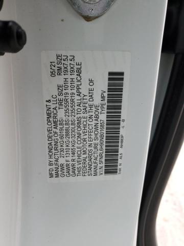5FNRL6H90NB016857 - 2022 HONDA ODYSSEY ELITE Blanco foto 13