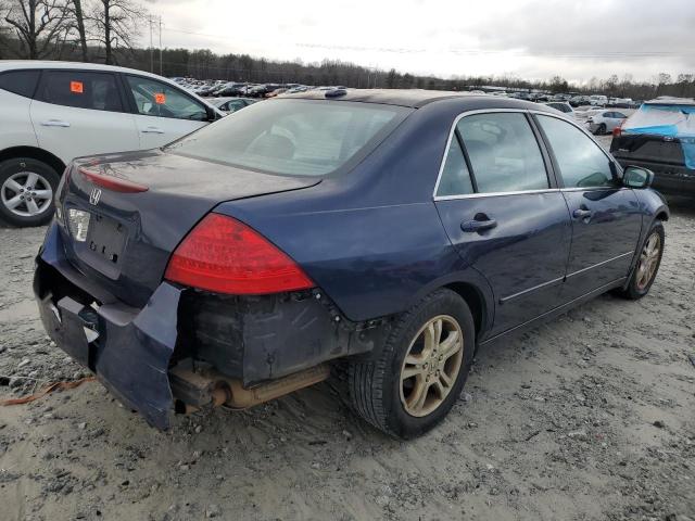 1HGCM56877A153699 - 2007 HONDA ACCORD EX BLUE photo 3