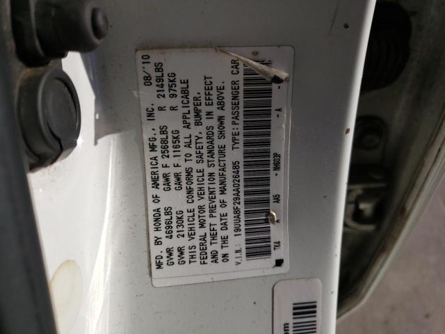 19UUA8F29AA026485 - 2010 ACURA TL WHITE photo 12