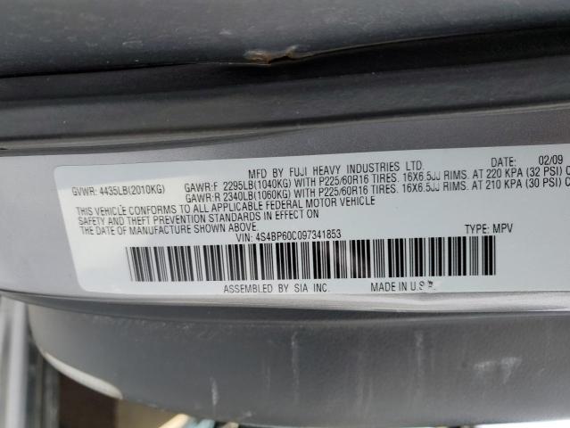 4S4BP60C097341853 - 2009 SUBARU OUTBACK SILVER photo 12