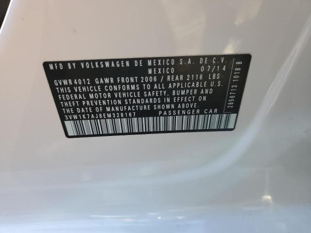 3VW1K7AJ8EM328167 - 2014 VOLKSWAGEN JETTA BASE Ağ foto 12