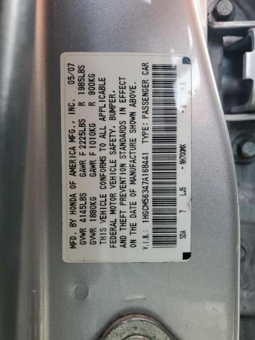 1HGCM56347A168441 - 2007 HONDA ACCORD SE SILVER photo 12