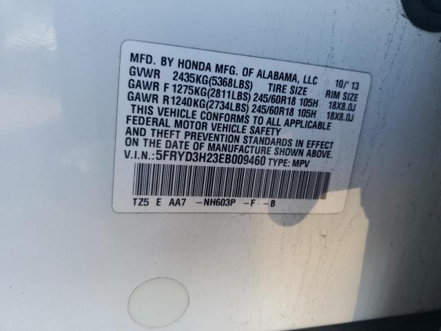 5FRYD3H23EB009460 - 2014 ACURA MDX WHITE photo 12