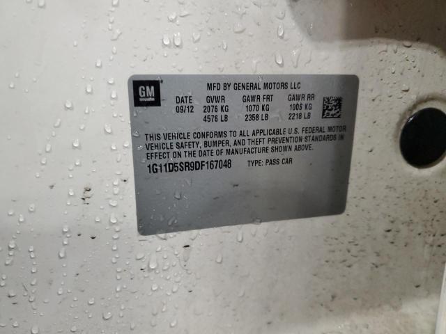 1G11D5SR9DF167048 - 2013 CHEVROLET MALIBU 1LT Ақ фото 12