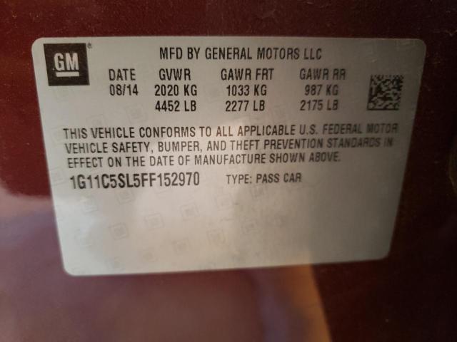 1G11C5SL5FF152970 - 2015 CHEVROLET MALIBU 1LT 栗色 照片 12