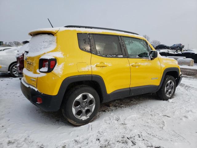 ZACCJBAB5HPF20951 - 2017 JEEP RENEGADE SPORT Դեղին լուսանկար 3