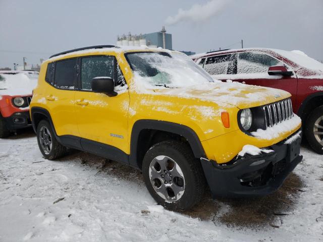 ZACCJBAB5HPF20951 - 2017 JEEP RENEGADE SPORT Դեղին լուսանկար 4