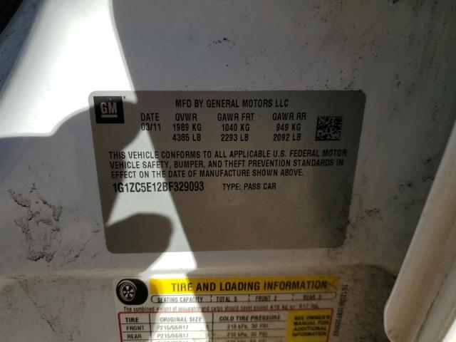 1G1ZC5E12BF329093 - 2011 CHEVROLET MALIBU 1LT WHITE photo 13