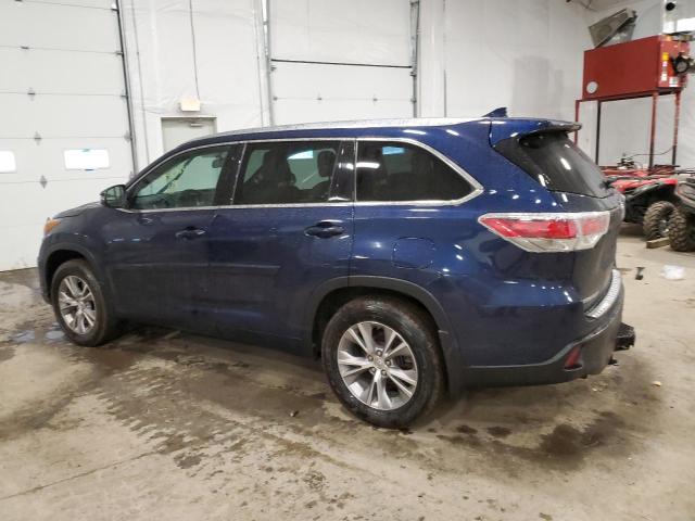5TDJKRFH0FS205596 - 2015 TOYOTA HIGHLANDER XLE BLUE photo 2