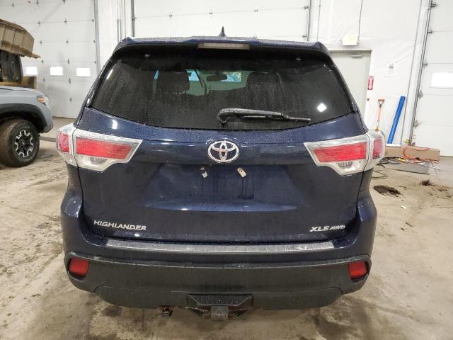 5TDJKRFH0FS205596 - 2015 TOYOTA HIGHLANDER XLE BLUE photo 6