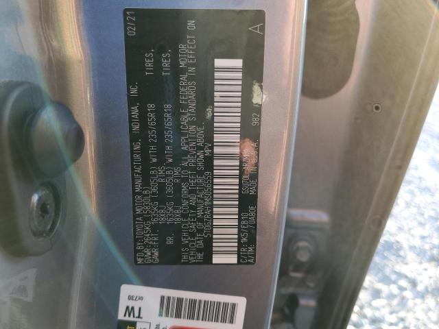 5TDGZRAH1MS056559 - 2021 TOYOTA HIGHLANDER XLE SILVER photo 13