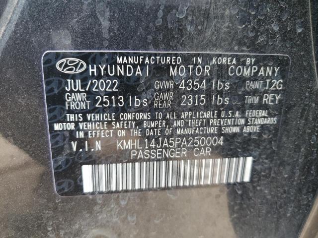 KMHL14JA5PA250004 - 2023 HYUNDAI SONATA SEL CHARCOAL photo 12