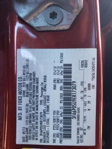 3FA6P0SU9ER173079 - 2014 FORD FUSION TITANIUM PHEV RED photo 12