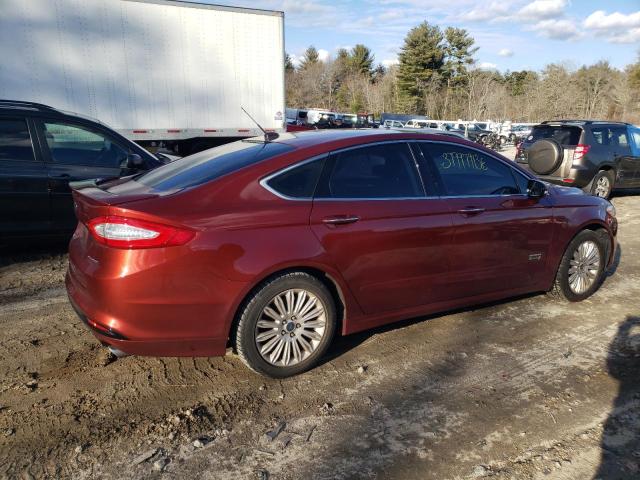 3FA6P0SU9ER173079 - 2014 FORD FUSION TITANIUM PHEV RED photo 3