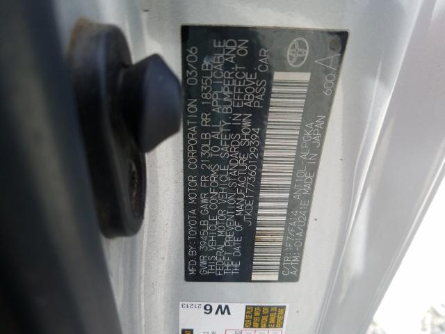 JTKDE177360129394 - 2006 TOYOTA SCION TC  photo 10