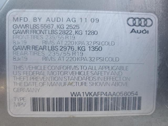 WA1VKAFP4AA056054 - 2010 AUDI Q5 PRESTIGE SILVER photo 13