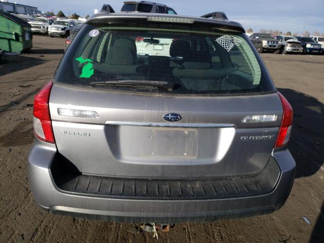 4S4BP60C397337537 - 2009 SUBARU OUTBACK SILVER photo 6