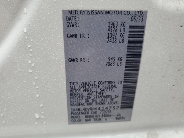 1N4BL4DV0PN414752 - 2023 NISSAN ALTIMA SV WHITE photo 12