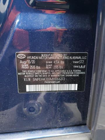 5NPEH4J20MH066272 - 2021 HYUNDAI SONATA LIMITED BLUE photo 13