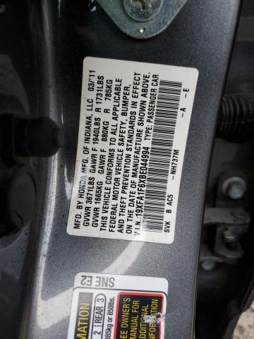 19XFA1F6XBE044994 - 2011 HONDA CIVIC LX-S GRAY photo 12