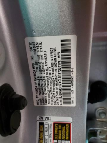 5J6RM3H7XCL018730 - 2012 HONDA CR-V EXL SILVER photo 14