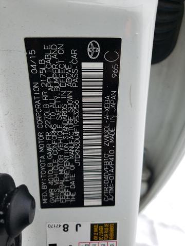 JTDKN3DU4F1953256 - 2015 TOYOTA PRIUS WHITE photo 12