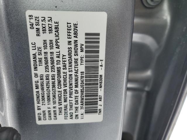 7FARW2H85JE047818 - 2018 HONDA CR-V EXL SILVER photo 13